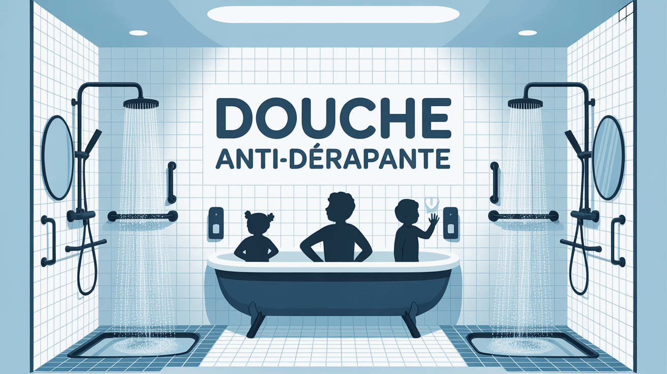 illustration douche antidérapante sécurité et accessibilité