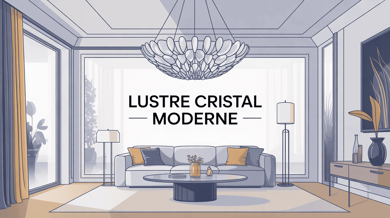 lustre cristal moderne majestueux dans salon design