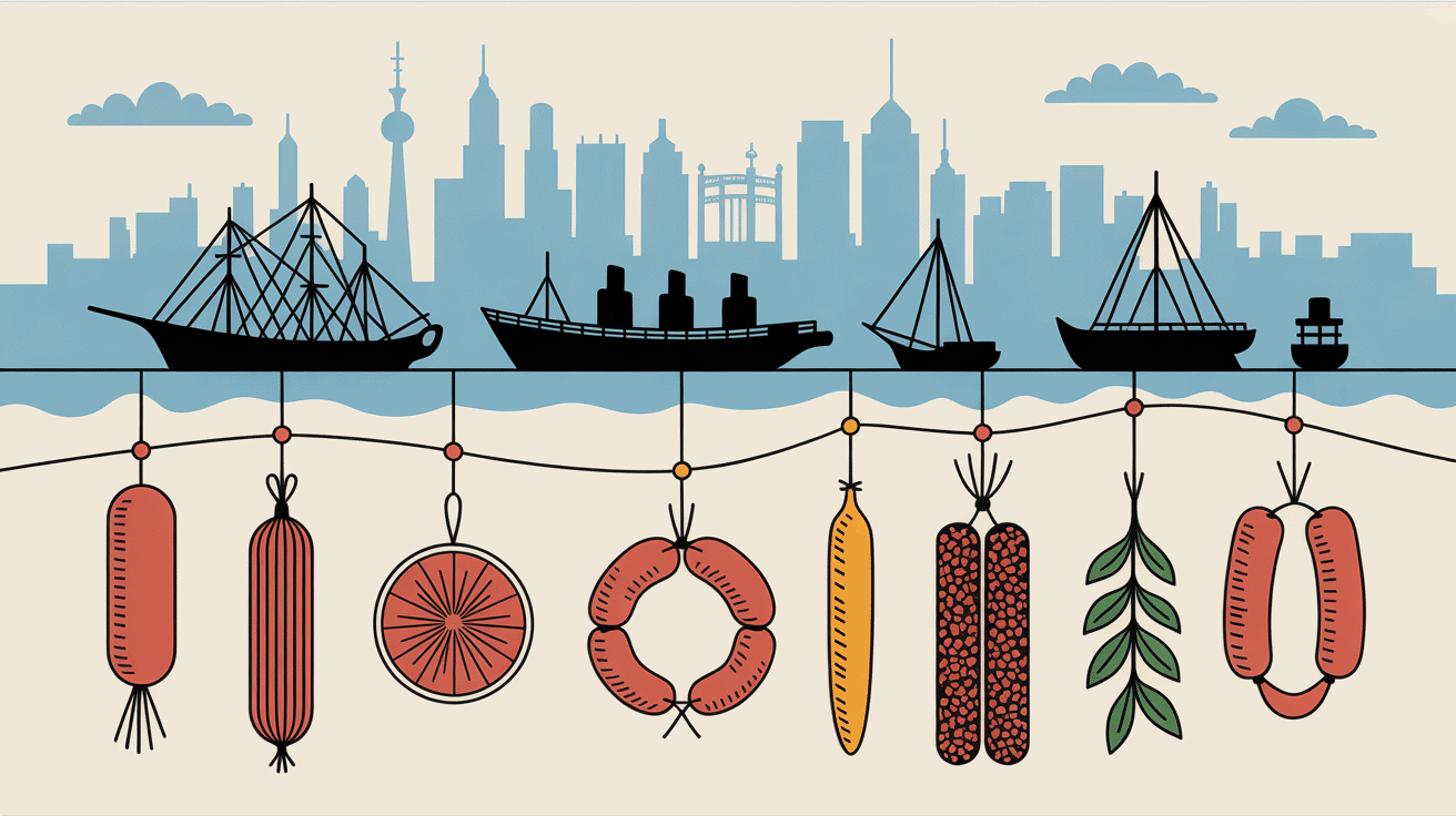 timeline histoire pepperoni navires saucissons épices