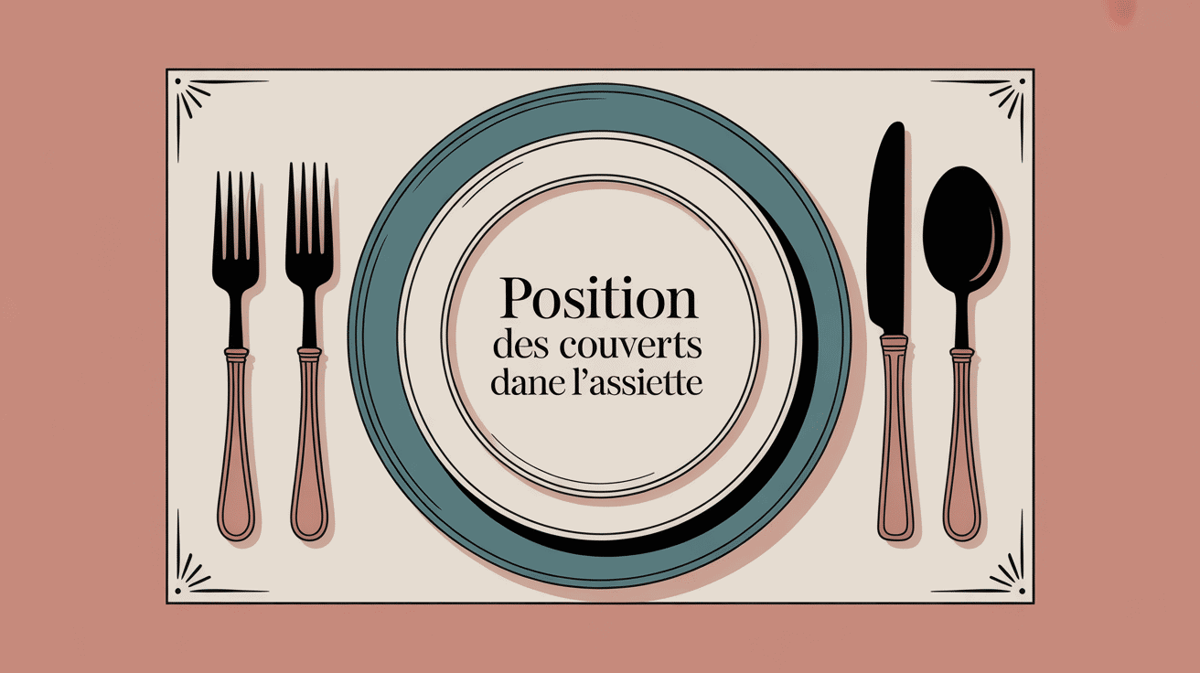 Position des couverts dans l'assiette illustration élégante