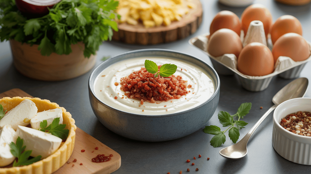ingredients garniture tarte poireaux fromages oeufs creme