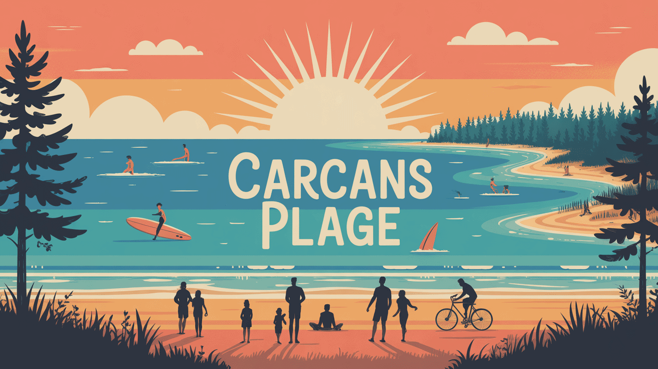 Illustration estivale carcans plage océan lac forêt