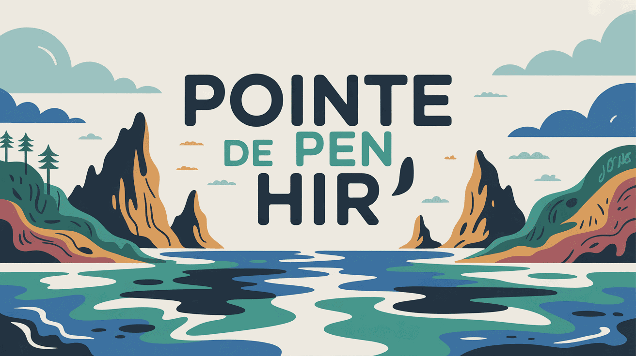 illustration vectorielle pointe de pen hir panorama tas de pois