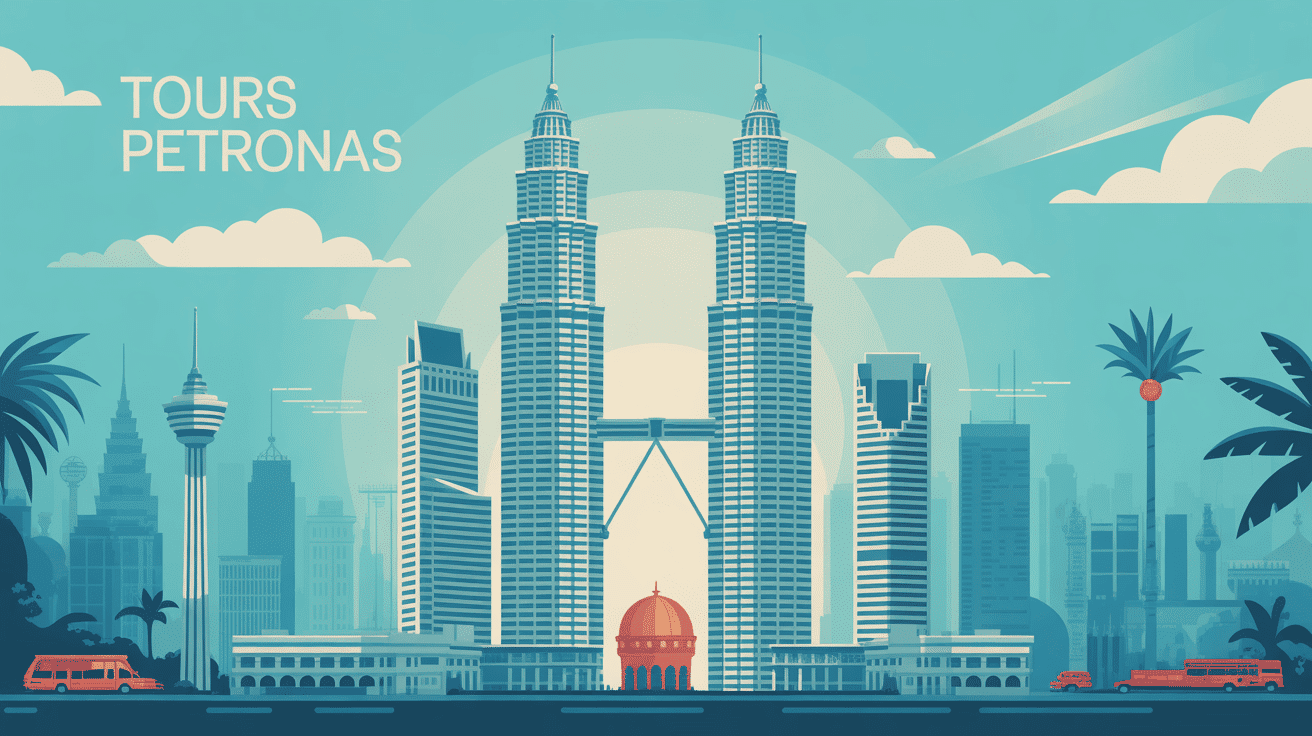 Illustration tour petronas hauteur vue globale