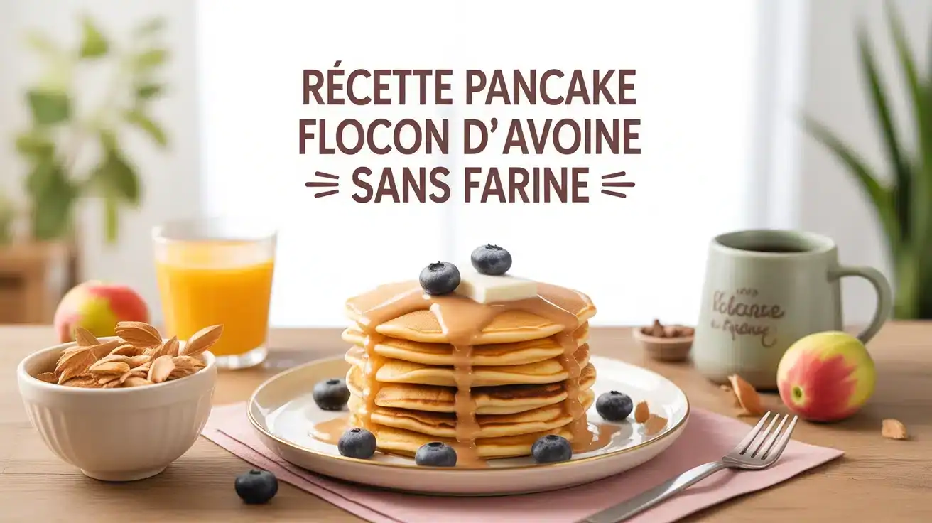 pancakes flocons d avoine sans farine avec fruits frais et thé