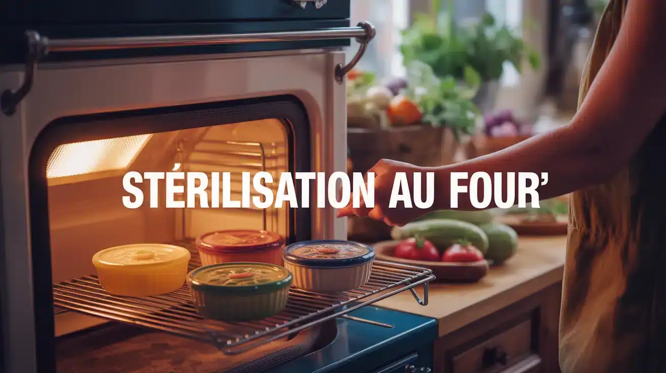 bocaux en verre dans un four pour stérilisation au four