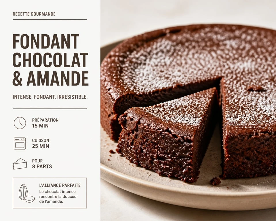 Gâteau fondant au chocolat et amande pour diabétique, recette sans sucre