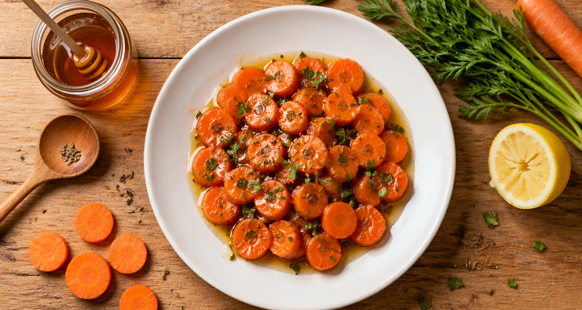 recette carotte Vichy fondantes sur assiette blanche