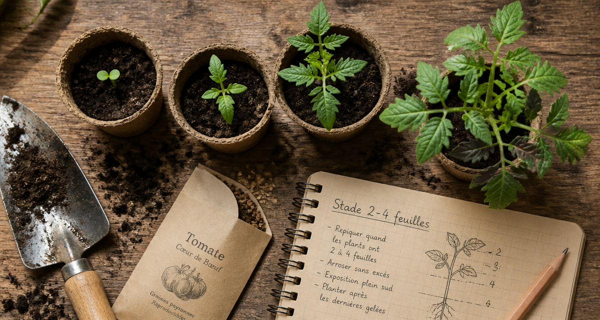 À combien de feuilles repiquer les tomates en godets