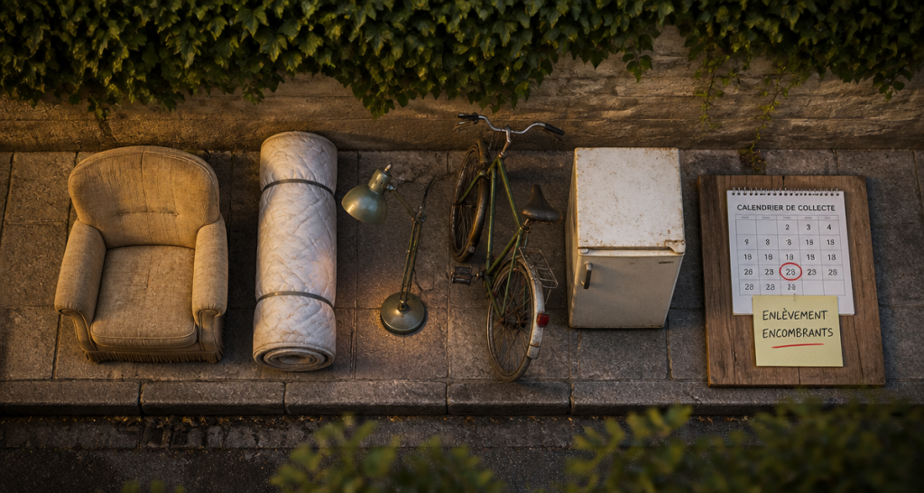 encombrants bordeaux objets sur trottoir
