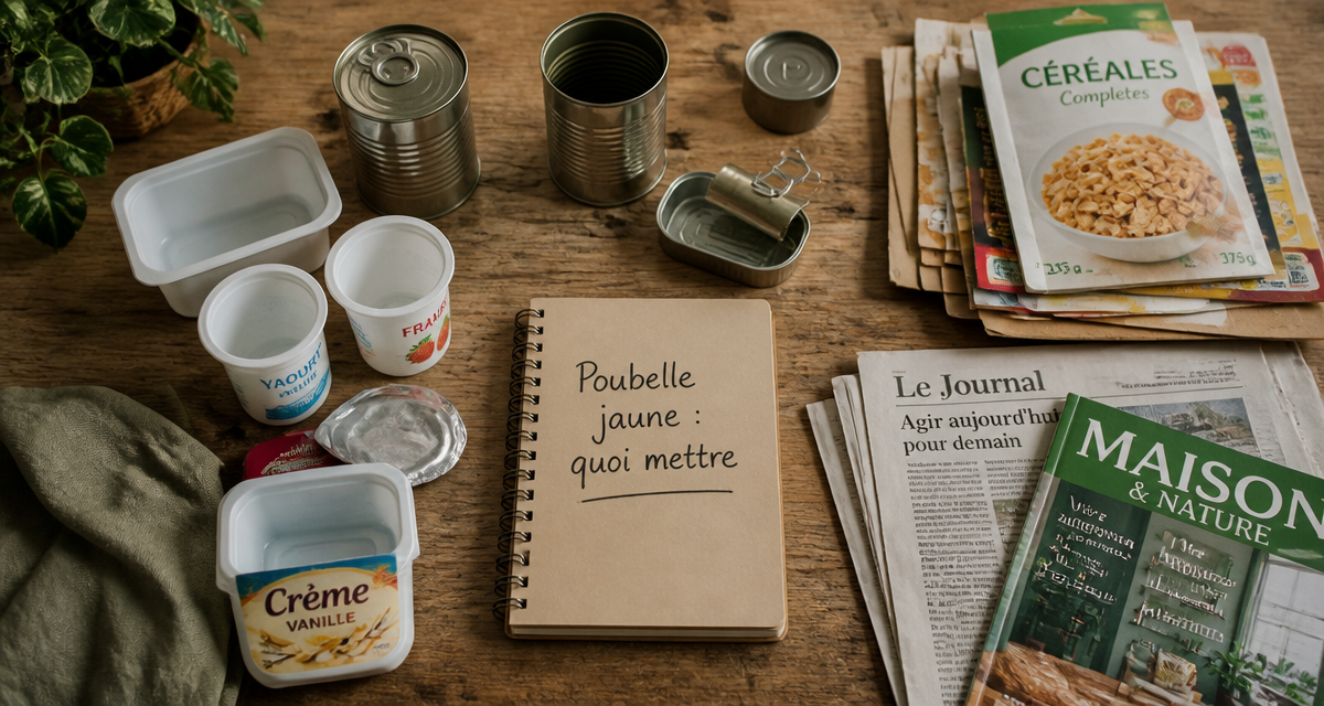 poubelle jaune quoi mettre emballages ménagers tri
