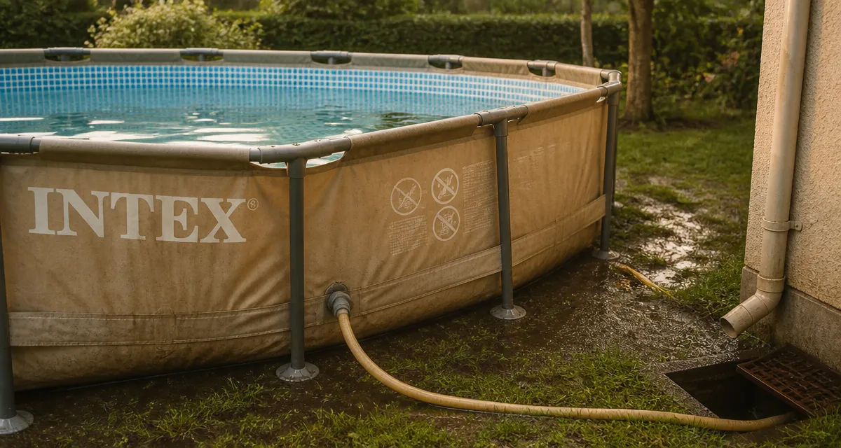 comment vidanger une piscine intex : vidange sécurisée avec tuyau et écoulement