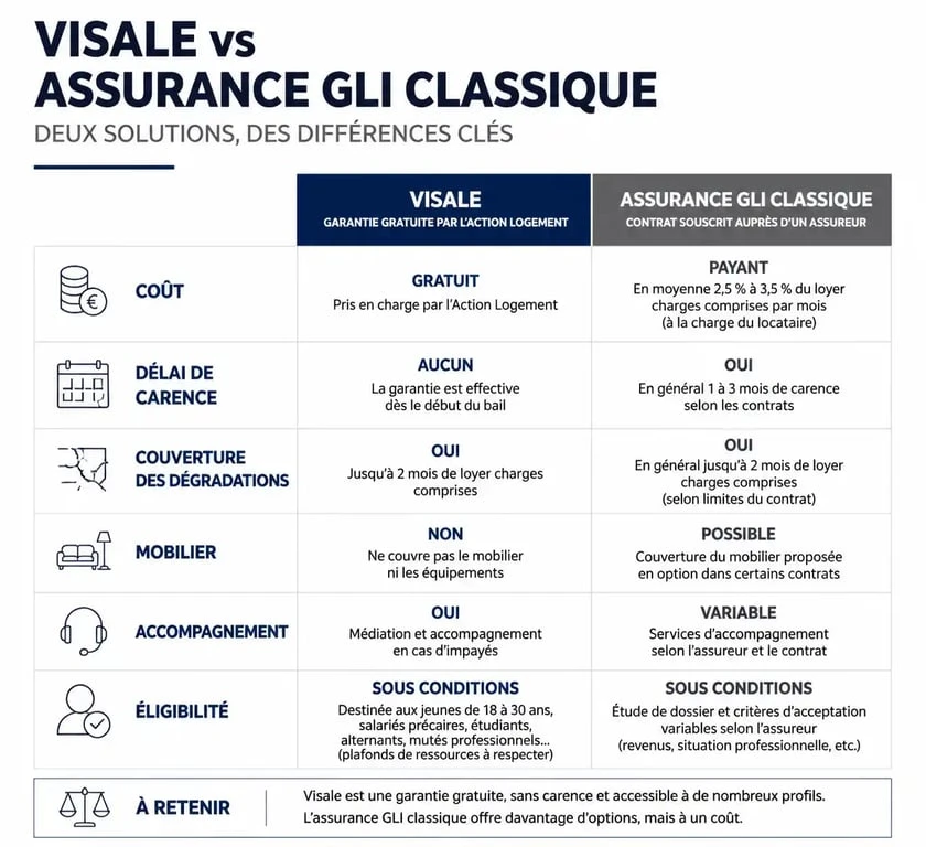 Comparatif Visale vs GLI pour les propriétaires : points forts et points faibles pour choisir sa garantie loyers impayés