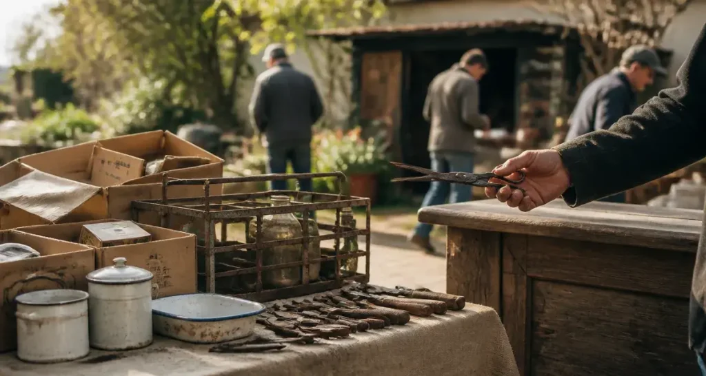Vide maison 85 : étal de chinerie en Vendée, ciseaux de couture