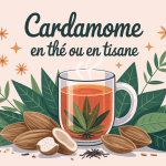 cardamome bienfaits the ou tisane en mug avec gousses et plantes