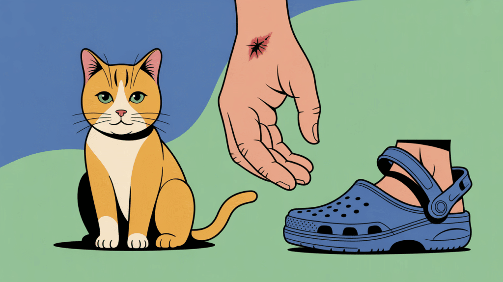 image complications morsure de chat main blessée crocs