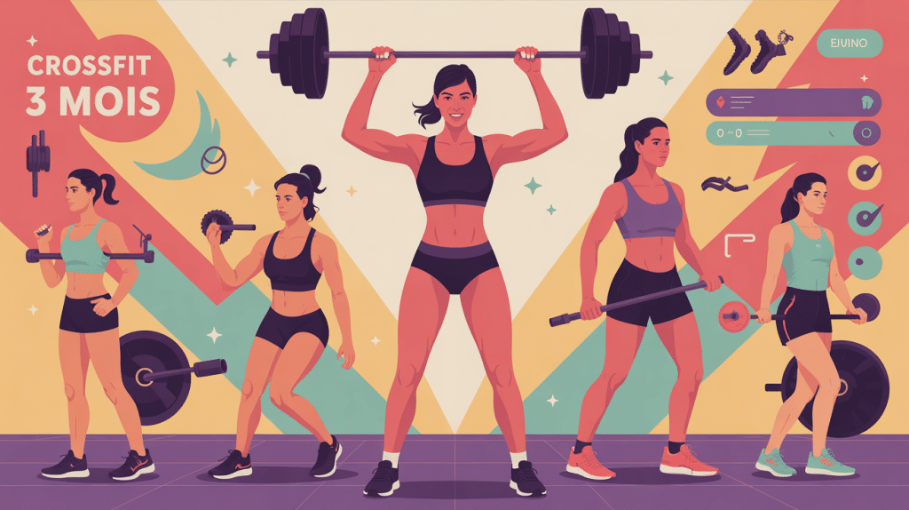 crossfit avant / apres 3 mois femme illustration transformation