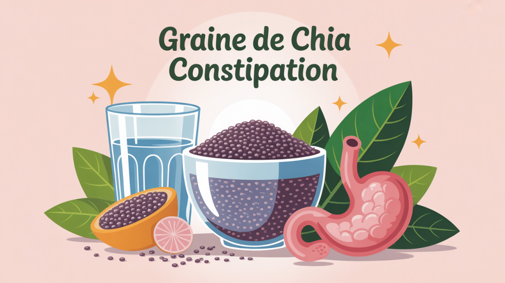 graine de chia et constipation, bol de graines hydratées et eau