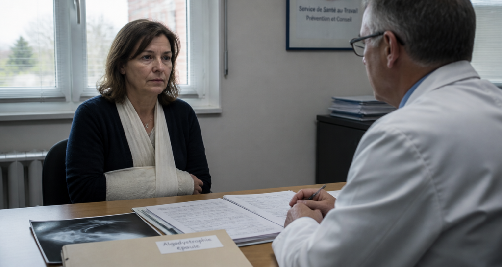 algodystrophie épaule et arrêt de travail chez le médecin