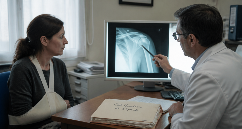 calcification épaule arret de travail radiographie médecin