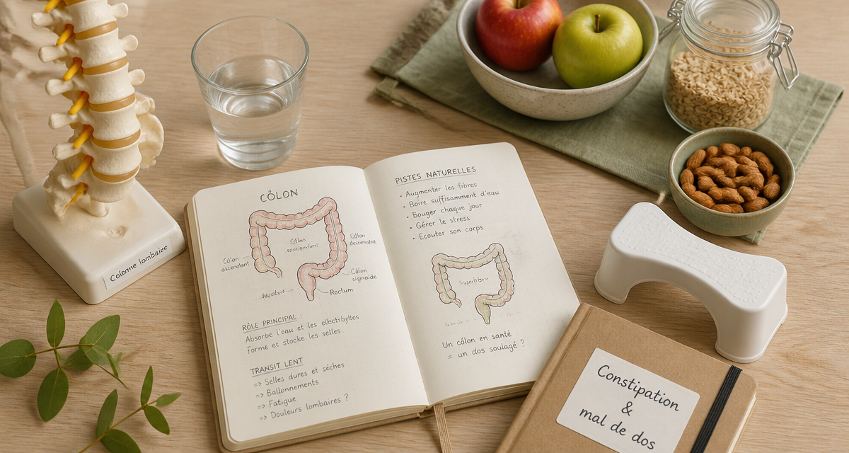 Constipation et mal de dos, aliments fibres et colonne lombaire
