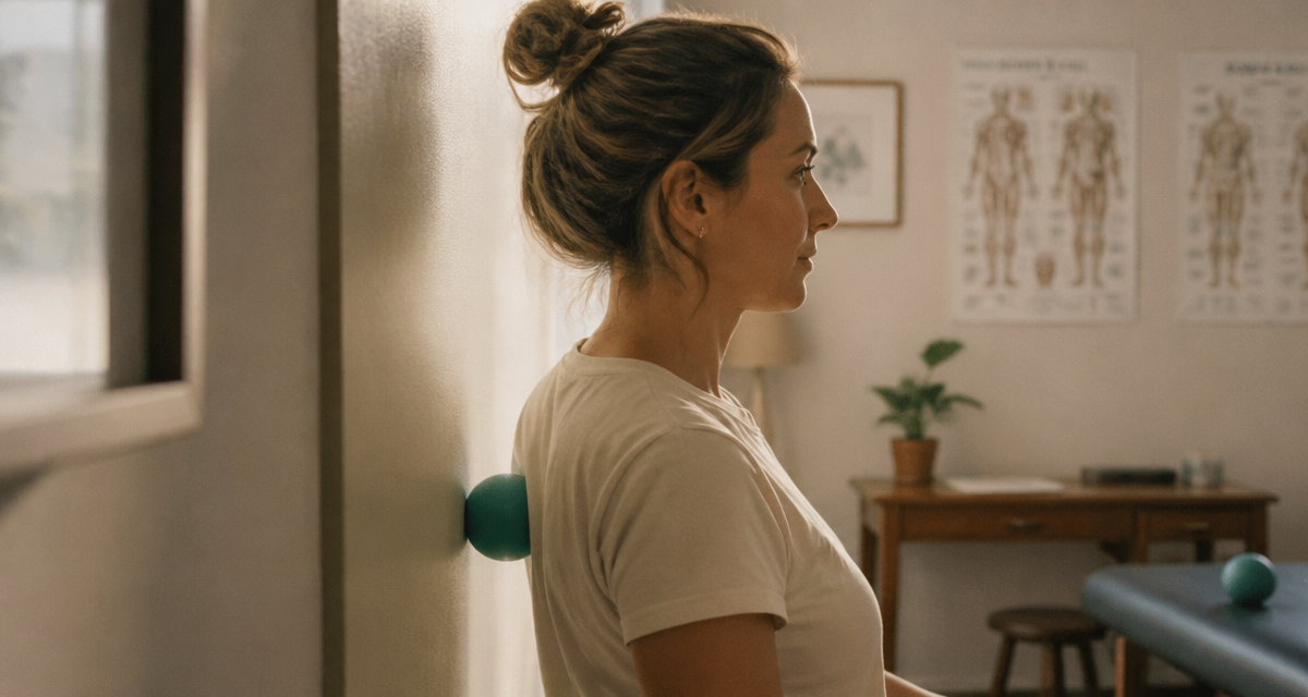 douleur omoplate droite auto-massage balle