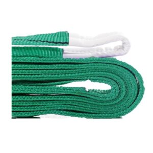 Heavy-duty green flat sling for lifting loads up to 2000kg, 2 meters long, ideal for industrial and.