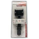 Trailer electrical connector adaptor for flat to round 7-pin plugs.