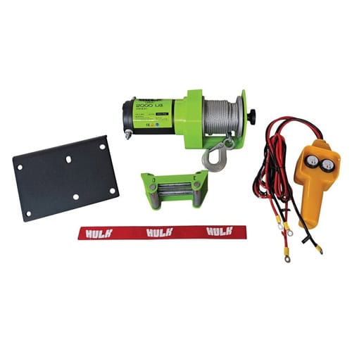 Hulk 4X4 HG2000 2000lb Steel Rope ATV UTV Winch for off-road recovery.