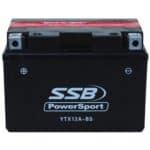 SSB Powersport YTX12A-BS motorcycle battery for powersport vehicles.