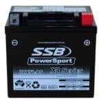 Motorcycle battery RTX5L-BS from SSB XR Series for reliable power.