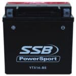YTX14-BS SSB Powersport motorcycle battery for reliable starting and performance.