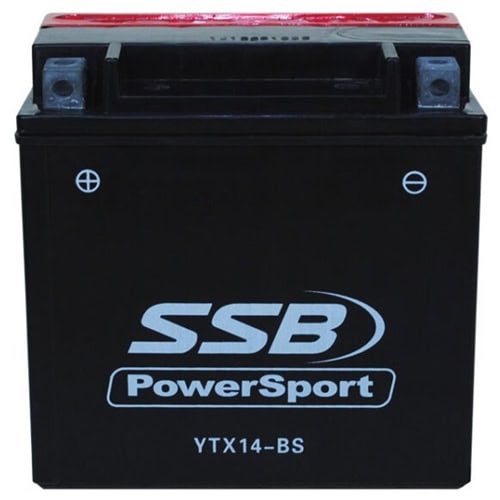 YTX14-BS SSB Powersport motorcycle battery for reliable starting and performance.