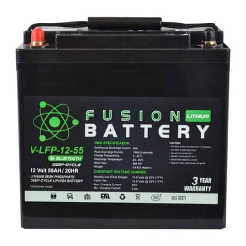 Fusion Lithium 12V Deep Cycle Battery for automotive and marine use. Long-lasting, reliable power wi.