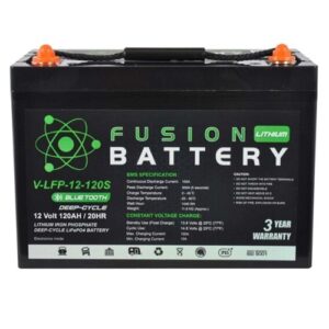 Fusion Lithium Deep Cycle Battery for Automotive and Marine Use.