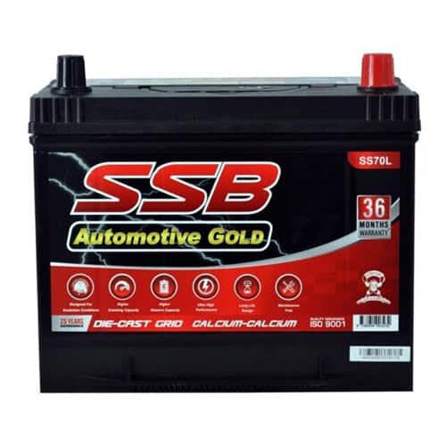 SSB Gold MF Car Battery for reliable vehicle starting and power. Perfect for automotive electrical s.