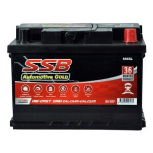 Car battery SS55L SSB Gold MF for reliable vehicle starting and power.