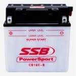 SSB PowerSport Flooded Motorcycle Battery CB16C-B.