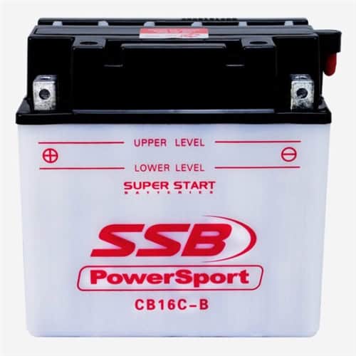 SSB PowerSport Flooded Motorcycle Battery CB16C-B.