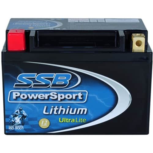 SSB Lithium Ultralite Motorcycle Battery for optimal power and lightweight performance.
