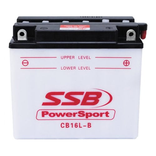 Powersport flooded motorcycle battery CB16L-B for reliable motorcycle starting and performance.