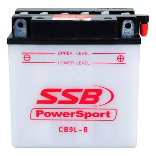Powersport flooded motorcycle battery CB9L-B for reliable engine start and performance.