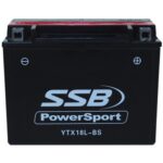 SSB YTX18L-BS Powersport motorcycle battery for reliable starting and performance.