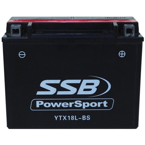 SSB YTX18L-BS Powersport motorcycle battery for reliable starting and performance.