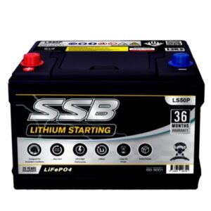LS50P SSB lithium starting car battery for reliable vehicle start-up.