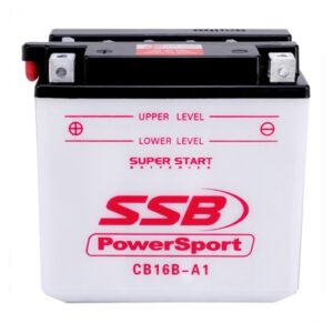 Powersport flooded motorcycle battery for CB16B-A1 model, ideal for motorcycle electrical systems.