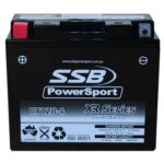 Motorcycle battery RT12B-4 from SSB XR Series for optimal performance.