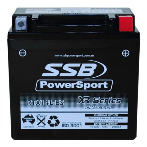Motorcycle battery RTX4L-BS for XR Series, high performance and reliable power.