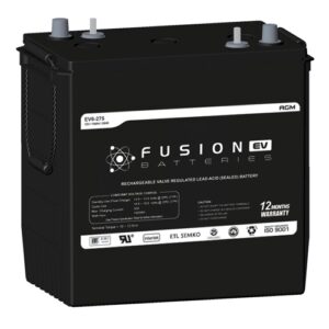 EV6-275 Fusion EV deep cycle battery for electric vehicles and renewable energy systems.