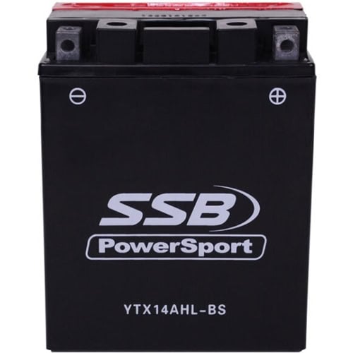 YTX14AHL-BS SSB Powersport motorcycle battery for reliable starting. Perfect for motorcycles, ATVs,.